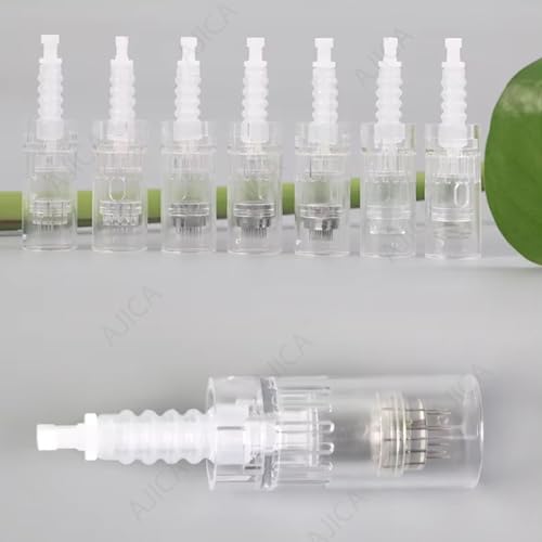Image of Derma Pen Needles Cartridge 12 Pin | 36 Pin | Nano Needle Cartridge Tip For A1 & A6 Derma Pen Electric Auto Micro Stamp Derma Anti-Aging Pack of 3 (White, 12 Pin)