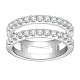 2 Carat Round Lab Diamond Ring Enhancer Guard Band, 14K White Gold Finish (white, 6)