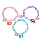 COLORFUL BLING BFF Bracelet for 3,Mother Daughter Bracelets Set,Cross Butterfly Heart Charm Bracelet for Women Men,Love Heart Matching Strand Bracelets Friendship Jewelry Gifts ﻿-Style 5