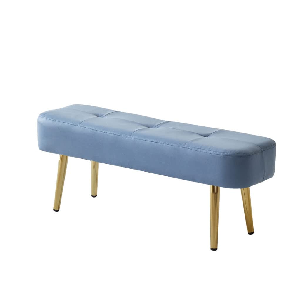 Banc ottoman bout de lit rembourré gris clair pour rangement de chambre