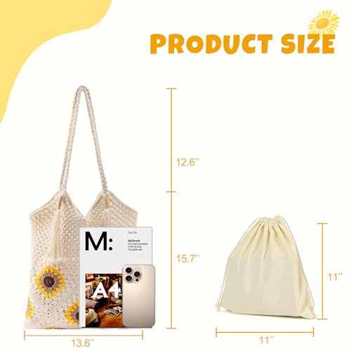 Bolso de playa de crochet para mujer miniatura 4