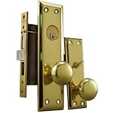 Maxtech Grade 2 NYC Apartment Entry Mortise Lockset (Like Marks 91A) 2-1-2' Inch Backset Polish Brass US3 (Left Hand)