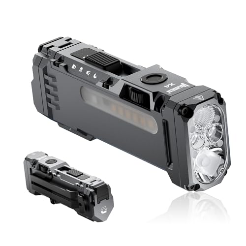 Image of WUBEN X4 EDC Flashlight Rechargeable with RGB Light & Tail Switch | 1500 Lumens Mini Tactical Flashlight with Clip, Small Handheld Flashlight for Camping,Emergency,Night Reading&Night Walks Ecl