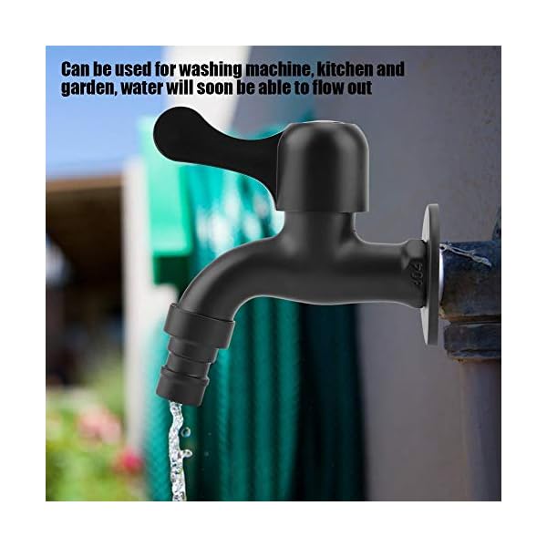 Wandhalterung Wasserhahn, 304 Edelstahl Schwarz Einhand Wasserhahn Waschmaschine Wasserhahn Antike Badezimmer Waschtisch Wasserhahn[Washing Machine]Waschtischarmaturen – Bild 3