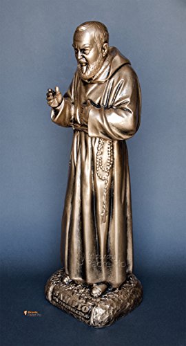 Adatta interni ed esterni Statua Padre Pio cm60 in resina, effetto bronzato