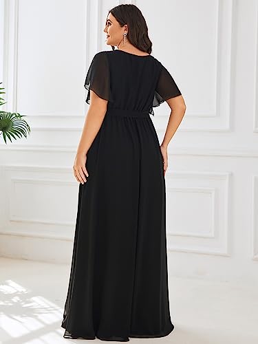 Image of Ever-Pretty Plus Women's Chiffon Maxi Plus Size Formal Bridesmaid Dresses