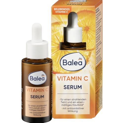 Balea Sérum de vitamina C, 30 ml – Serum vegano para todos los tipos de piel con combinación de principios activos energizantes
