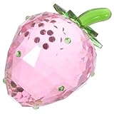Cristal : fabriquée en cristal, cette figurine de fraise conserve son fil , ajoutant de l'élégance à n'importe quel espace de salle à manger ou de salon, ornements de bureau en cristal, décor de fruits artificiels