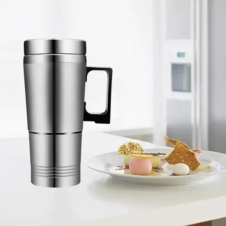 Miniatura 8 de Sluffs Hervidor eléctrico para coche, hervidor de viaje, calentador de agua para coche, 11.8 fl oz, 5.1 fl oz, acero inoxidable, hervidor eléctrico,