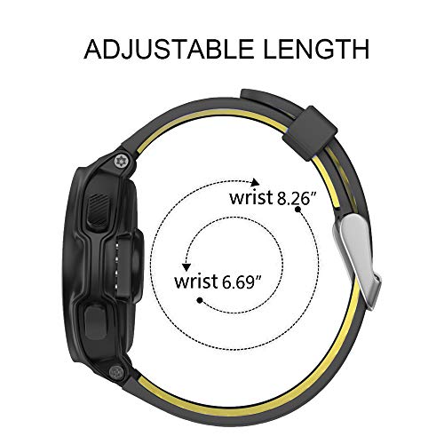 Bracelet Garmin Forerunner 735XT boucle metal silicone bicolore jaune