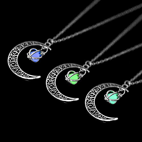 Aimimier Luminous Moon Necklace Stone 