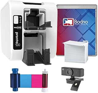 Magicard Pronto 100 ID Card Printer & Complete Supplies Package with Bodno ID Software and Camera - Bronze Edition
