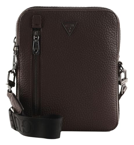 Sac GUESS Torino Double Zip XBody en marron foncé pour homme
