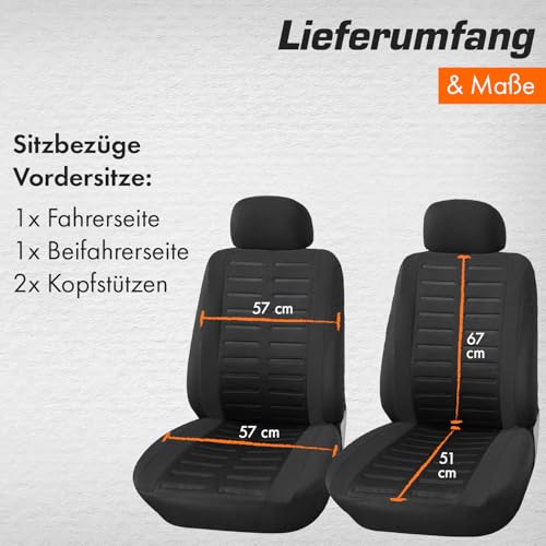 Upgrade4cars Autositzbezüge Set für die Vordersitze | Auto-Schonbezüge Universal Schwarz Auto-Sitzbezug Sommer Winter | Autozubehör Innenraum Deko | Geschenke für Frauen und Männer