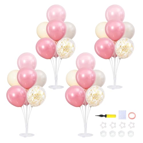 Zyloon 4 Sets Pearl Pink Sand White Balloons Stand for Table Centerpieces by Zyloon - Used condition - US$17.18