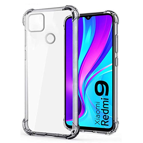 Image of COVERBLACK Transparent Rubber Back Cover for Redmi 9 - M2006C3MII - Transparent