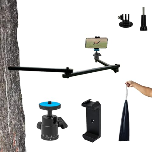 Tree Stand Phone Mount for Hunting Camera Arm for Hunting Treestand Phone Holder for Self Filming Hunts Compatible Gopro Trail Camera iPhone Mevo Start