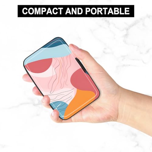 Image of Card Holder Credit Cards Holder for Women RFID wallet women Business Card Holder Wallet Mini Aluminum Card Wallet RFID Blocking Slim Metal Hard Card for Women, Color Abstract