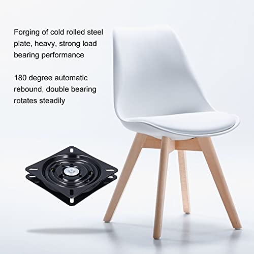 Drehbeschlag Drehteller, 7 Zoll Stuhl Drehscheibe Basis Quadrat Drehteller 360 Grad Duale Lager Laufen, für Möbel Stühle Bar Stühle Büro Stühle Auto Stühle