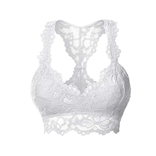 Momolaa Reggiseno Donna Top Crochet Donna Nuove Donne Plus Size Vest Crop Wire Reggiseno Libero Lingerie Sexy Scollo a V S-3XL Top Crochet Donna Reggiseno Senza Spalline Taglie Forti