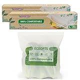 borsa grande 100% compostabile con cerniera, sacchetti ecologici per alimenti, borsa per congelatore, a base vegetale, priva di bpa, sigillata bene per frutta, cibo e snack (l-2 pezzi)