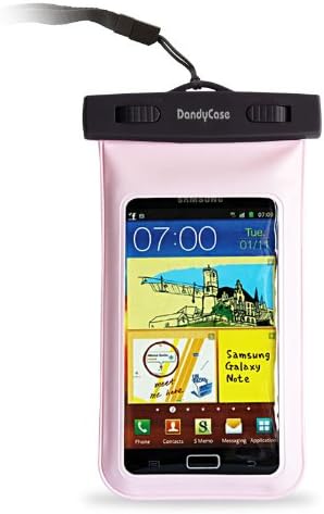 DandyCase Waterproof Case for Apple iPhone 5S / 5 / 5C, Galaxy S4, HTC One, iPod Touch 5 - Also fits other Large Smartphones up to 5.3" Including Galaxy S3, BlackBerry Z10/Q10, HTC One, HTC One X/X+, Droid RAZR/MAXX, Nexus 4, EVO 4G LTE, Droid Incredible, LG Optimus G, Nokia Lumia, Droid DNA, Windows Phone 8X - IPX8 Certified to 100 Feet [Retail Packaging by DandyCase] (Pink)