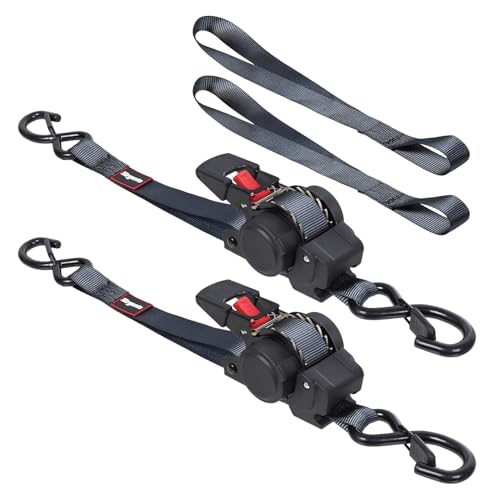 Strgenie Retractable Ratchet Straps12FT Automatic Ratchet Tie Down Straps Self Ratcheting Cargo Straps for Motorcycle, Truck, Boat by Strgenie - Used condition - US$33.24