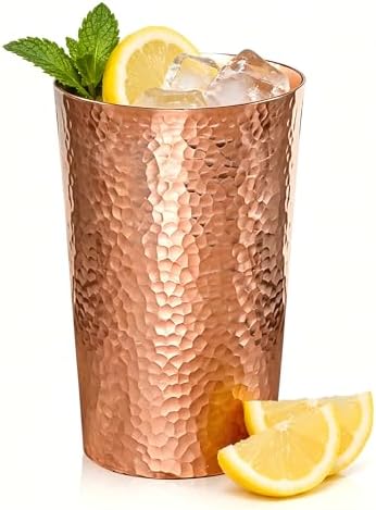 350ML Pure Copper Cups for Drinking, 100% Pure Copper Water Tumbl...