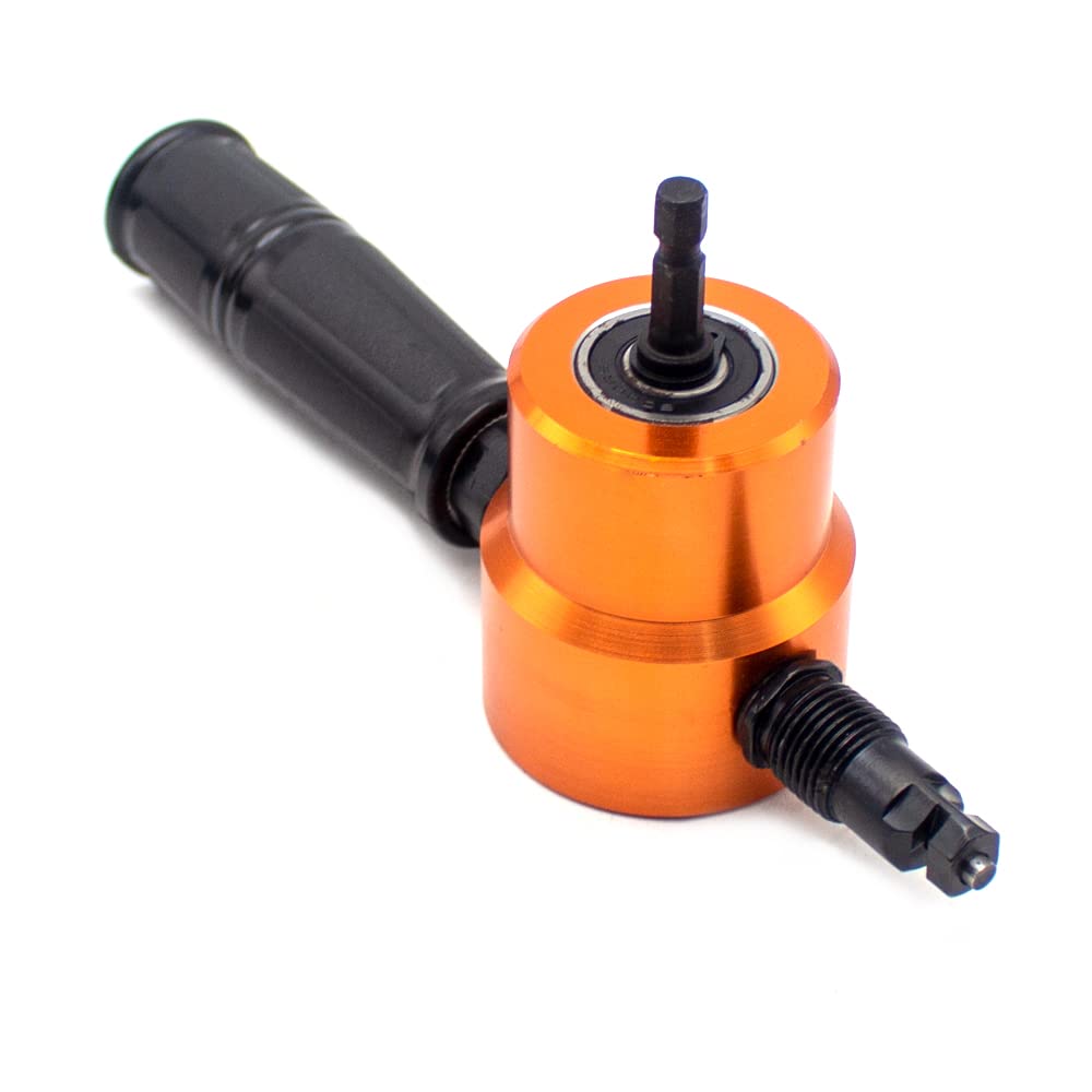 Double Head Metal Sheet Cutter, Iron Saw Nibble Cutting Tool 6MM Electric Drill Attachment Metal Plate Punching Scissors