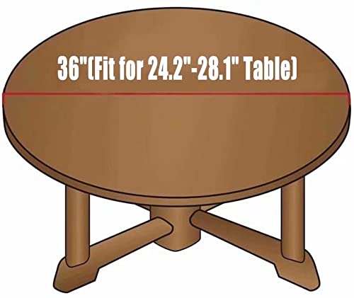 Angeljuan Custom Round Fitted Tablecloth With Elastic Edged & Flannel Backing, Add Photo Text Waterproof Table Cover For Indoor Outdoor Patio Use, White - 1 Pcs Fit For Diameter 24.2"-28.1" Table #TOP1