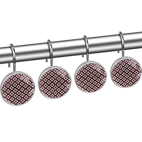 Crochets de rideau de douche métal suspendu fleur de cerisier x12 - 3