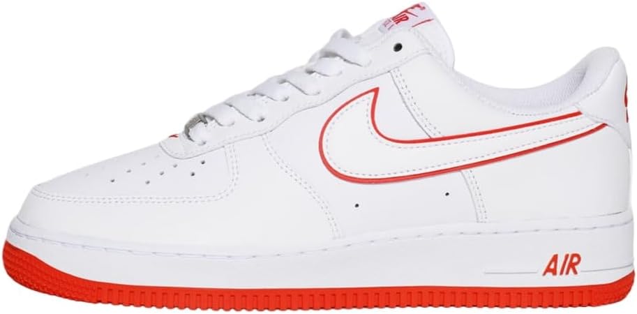 Nike Air Force 1 '07 White/White-Picante Red-White Mens Size 11