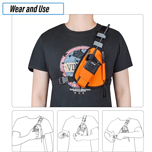 image for HYSHIKRA Universal Radio Chest Pack, Walkie-Talkie Nylon Holder, Holst