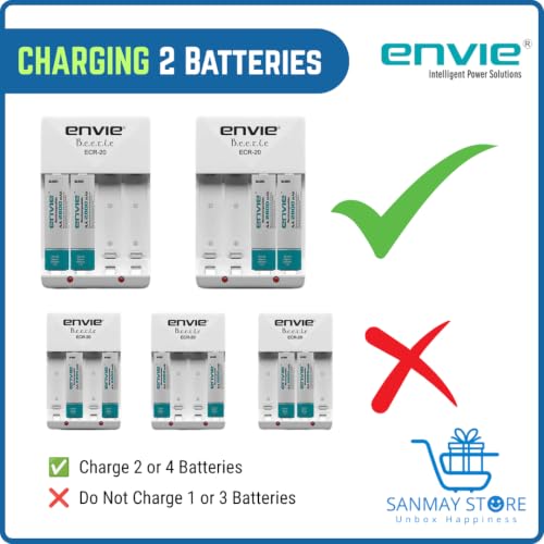 Image of Rechargeable AA Battery Charger Combo | 1000mAh Ni-MH Rechargeable AA Batteries + Beetle ECR-20 Charger | Ideal for Toys, Remotes, Clocks, Mouse & Household Devices | Pack of 12+1