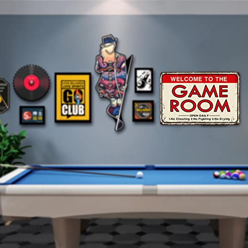Cweidp Video Game Room Accessories And Decor Retro Arcade Tin Signs Billiard Theater Powder Room Wall Decor Home Gaming Art Poster Gamer Decorations 8×12 Inch #TOP4