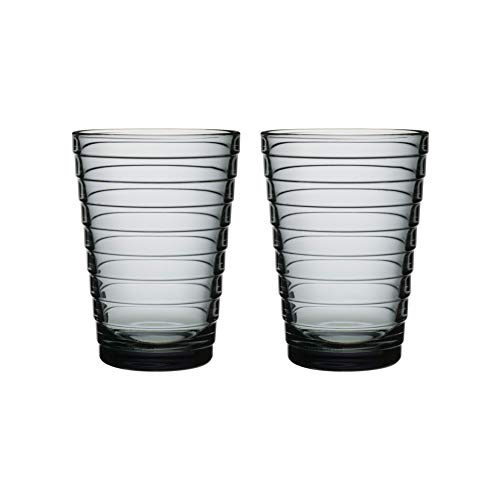 Iittala Aino Aalto Tumbler Trinkglas, Grau, 33 cl, 2er-Set, Design: Aino Aalto 1932