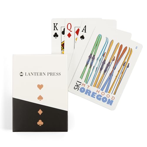 Lantern Press Naipes Poker Skis in Snow Mt. Hood