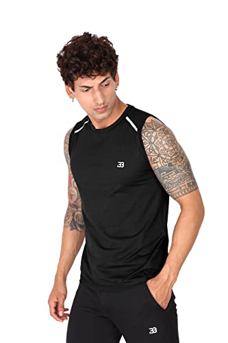 Image of Big Button Mens Dry Fit Stretchable Cut Sleeves Sports Tshirt Tank Top