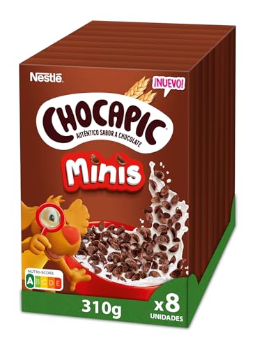 Cereales Nestlé Chocapic Minis, Cereales integrales con chocolate, 8 estuches de 310g