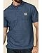 Carhartt Men's Loose Fit Midweight Short-Sleeve Pocket Polo, Dark Cobalt Blue Heather, Medium