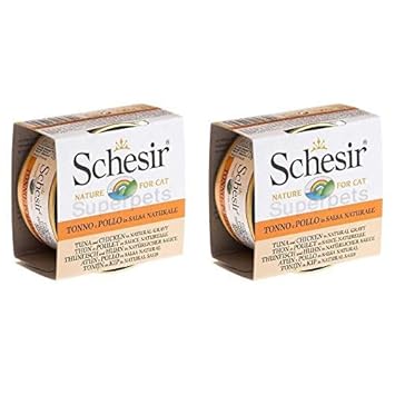 Schesir Canned Tuna and Chicken Wet Cat Food - 70 g (Pack of 2)