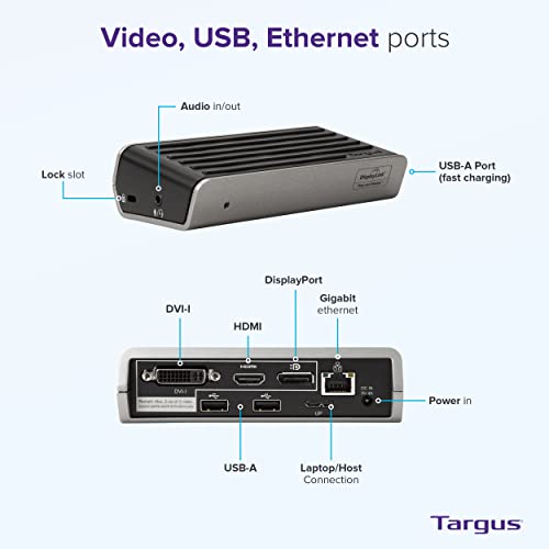 Targus Usb C Docking Station Dual Monitor, Versalink Dual Hd Video Universal Docking Station, Hdmi Docking Station, Usb C Laptop Docking Station, Laptop Dock For Windows Mac Chromebook (Dsu300Us) #TOP2