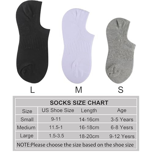 Cozi Foot Meninos 10 Pares de Meias e, Meias de Algodão Antiderrapantes de Corte Baixo (Médias, C01-
