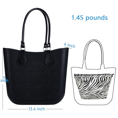 MRMIMI Cute Rubber Tote Bag for Women, Small EVA Foam Handbag with Zipper Organizer Insert for Work Beach Travel Pool2