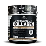 SASCHA FITNESS Hydrolyzed Multi Collagen Peptides Tipes 1,2 & 3 |Hyaluronic Acid|Biotin |Cynatine HSN|Vitamin C & E |for Hairs, Skin & Bone Support|Caramel Macchiato