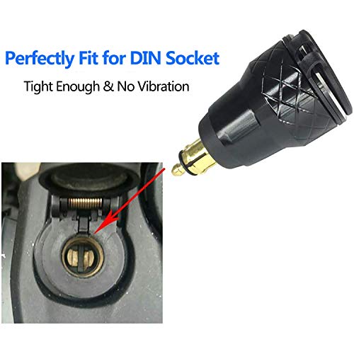 Imestou Aluminium Din Hella Usb Plug To Dual Usb Charger Adapter With Led Voltmeter Waterproof For 12V/24V Bmw Ducati Motorcycles #TOP6