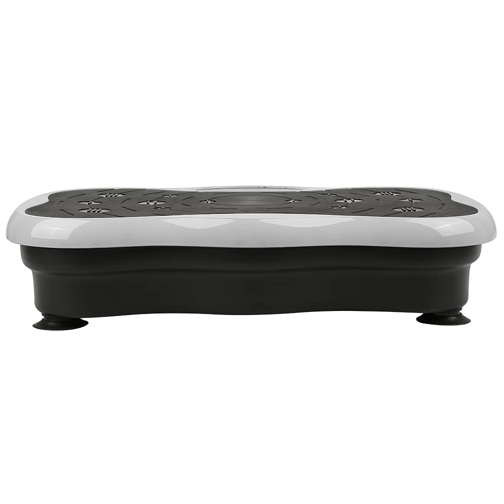 Plateforme Vibrante Oscillante Basic Fitness pour Perte de Poids 53x32.5x12 cm Noir Blanc