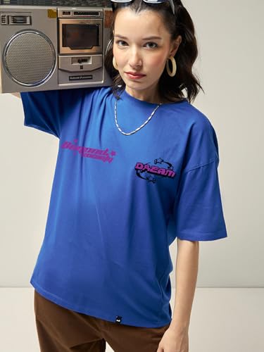 Image of Bewakoof Women's Graphic Print Oversized Fit T-Shirt