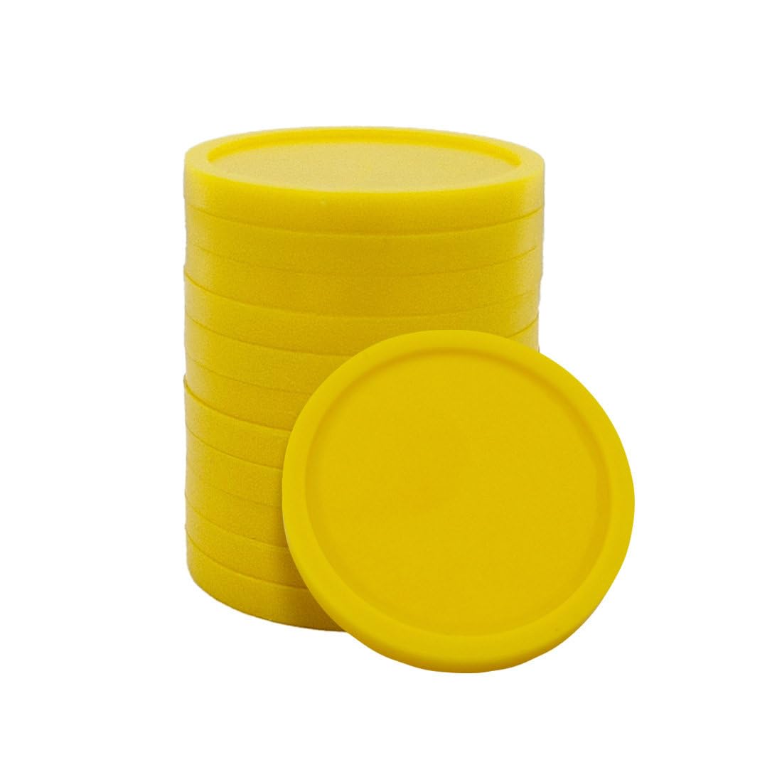 CombiCraft Lot de 1000 jetons en plastique pour distributeurs automatiques taille 1 euro, couleur jaune, pièces de monnaie en plastique pour casiers, chariot de courses, portes de toilettes