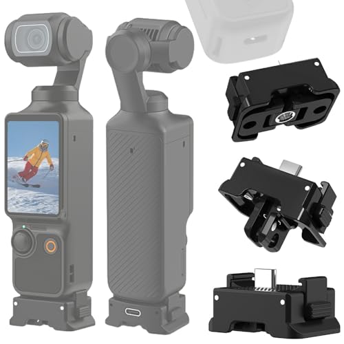 For DJI Osmo Pocket 3 用 クイックリリースマウント 充電ベース 底部折りたたみ式ダブルインターフェース設計 Pocket 3 アクセサリー 拡張 三脚や自撮り棒などに取り付け可能